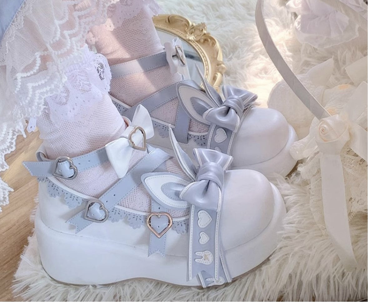 Moeka Chan Sweetheart Rabbit Ears Lolita Thick Sole Shoes