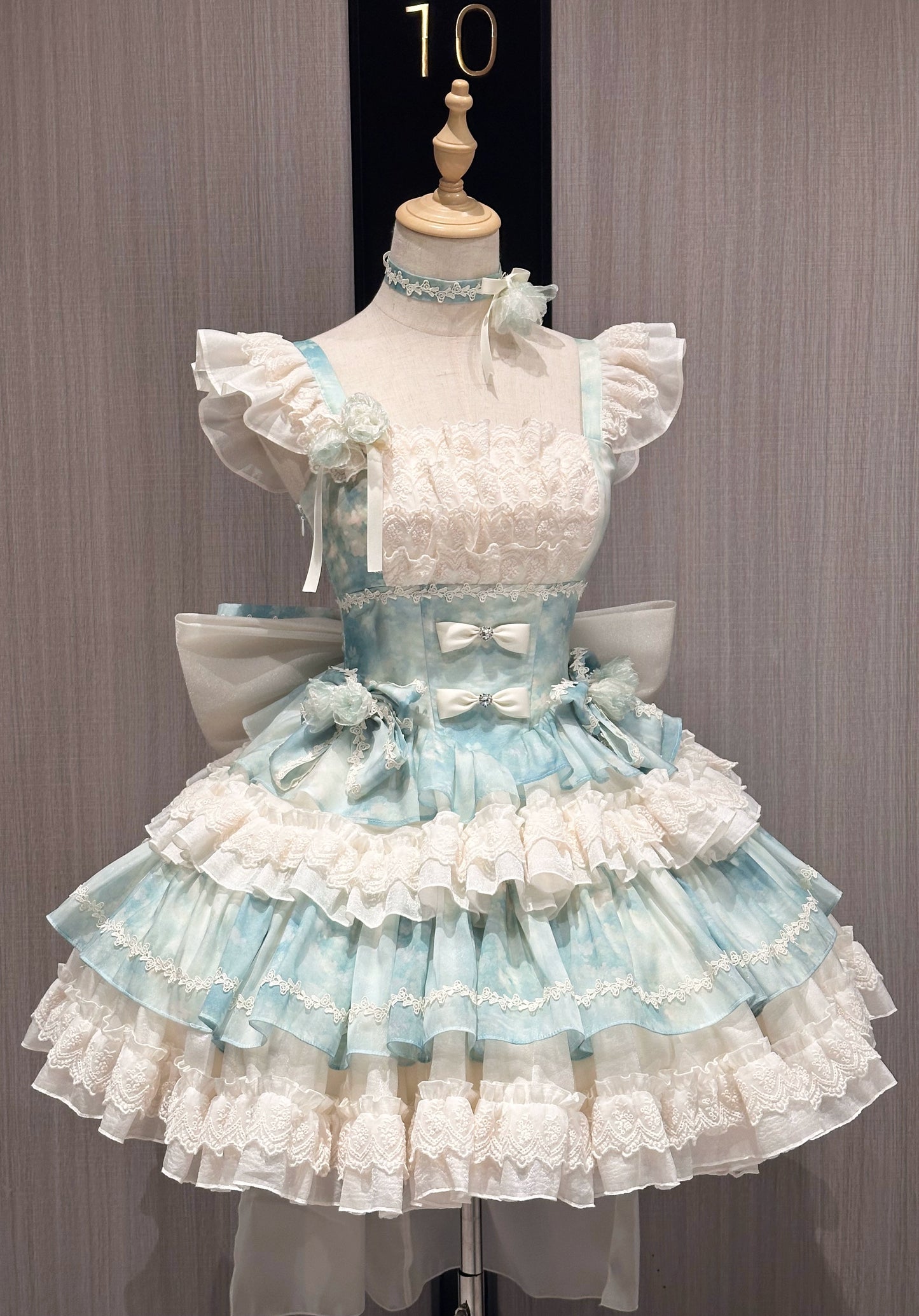 Flying Diary Midsummer's Date Pink & Green Lolita Dress