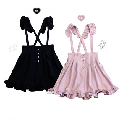 Kitten Bullet Jirai Kei Love Trap Black Pink Blue Suspender Skirt