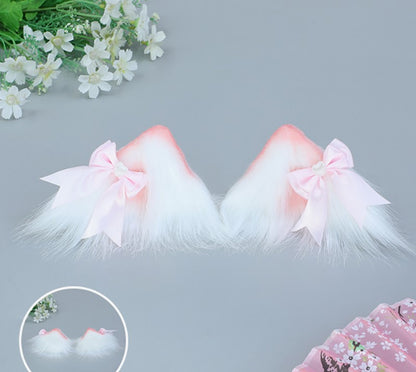 Candy Fairy Lolita Neko Cat Ears Black Pink Blue Handmade Hairband Hairpin Accessories