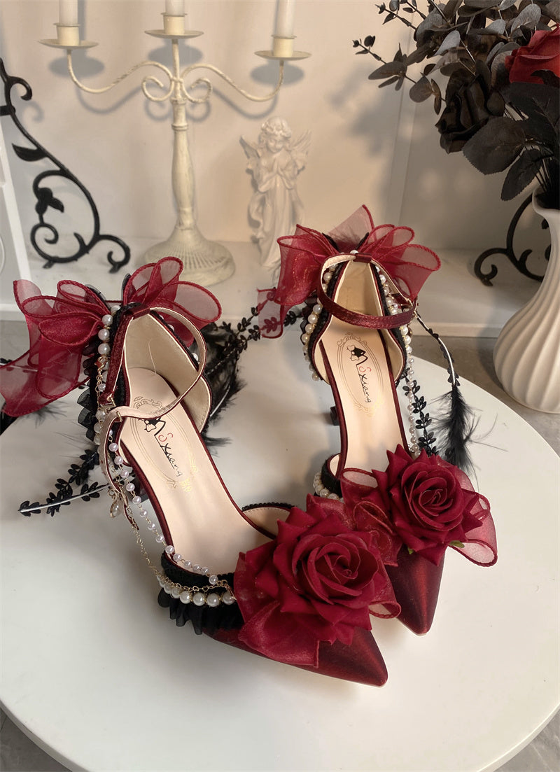 Dream Dwelling Rose Courtesy Elf Fairy Princess Fantasy Original Lolita High Heels Shoes