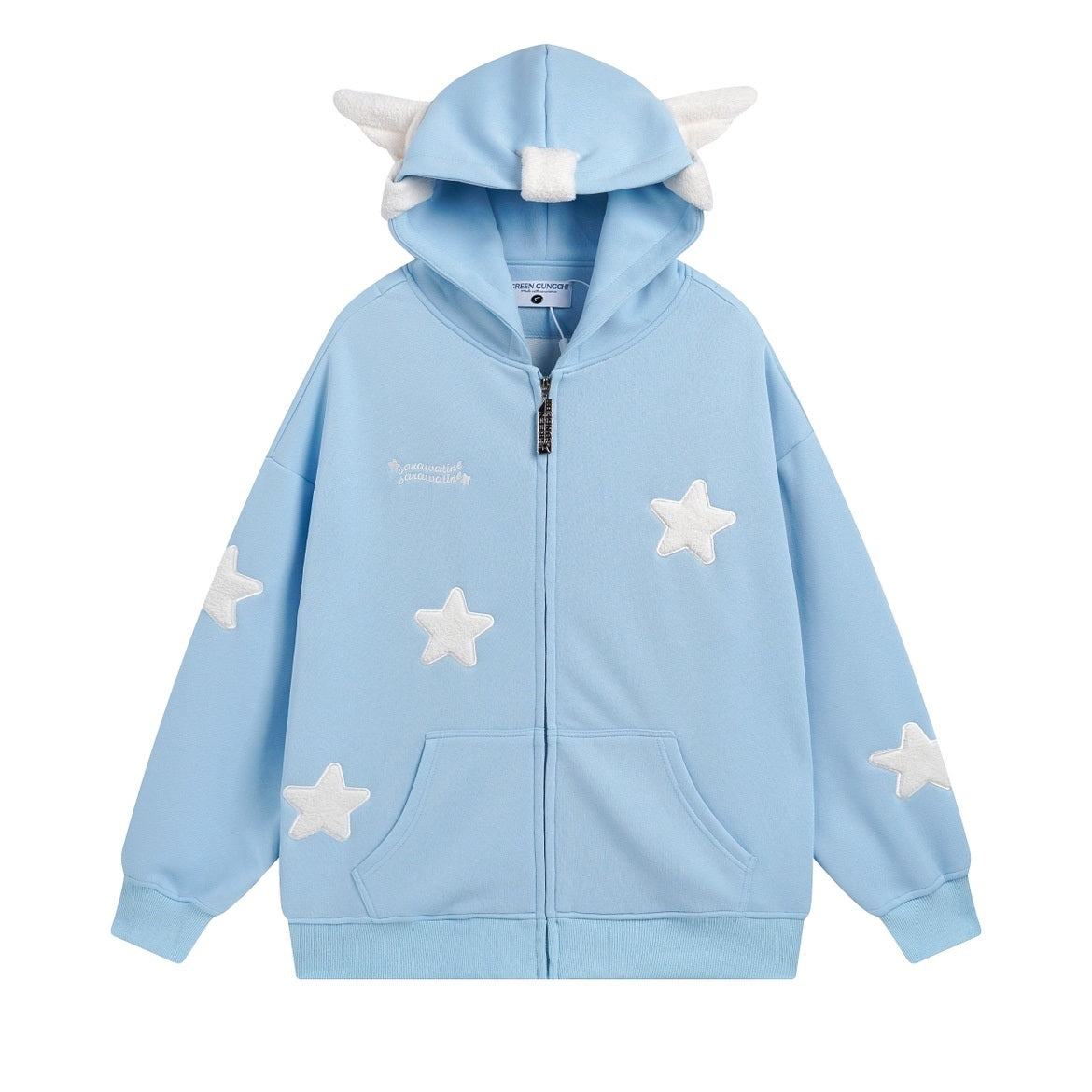 Serendipity Cute Y2K Angel Star Wings Pink Blue Black Jacket Hoodie