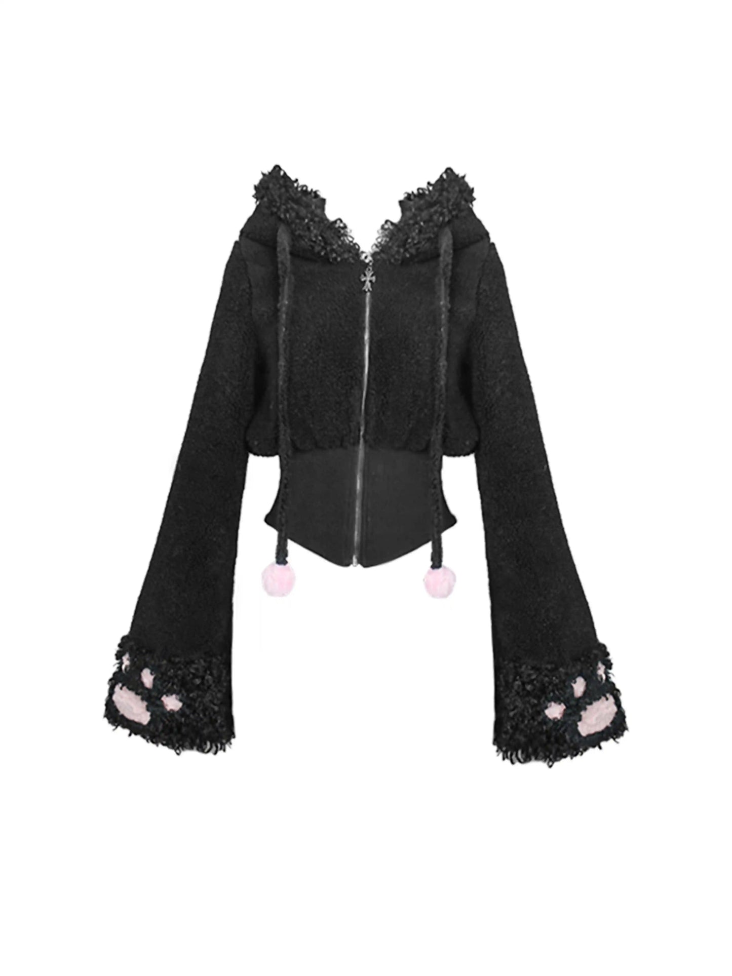 Serendipity Comic Black Cat Jacket & Bodysuit Rompers Two Piece Set