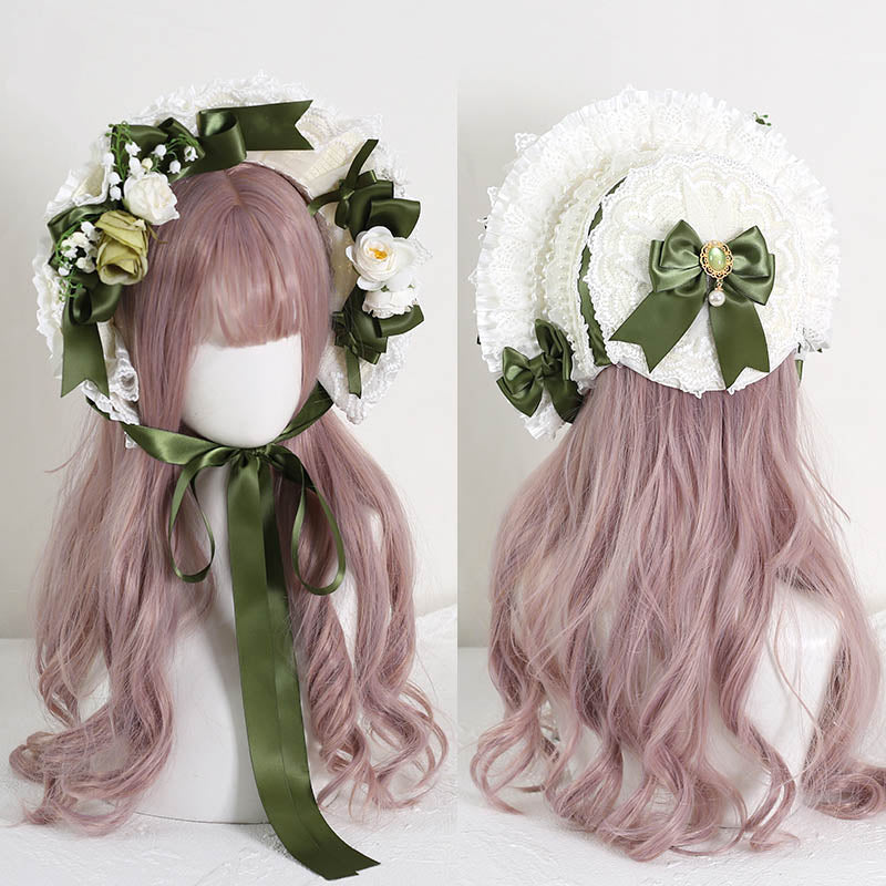 Sweet Lily of the Valley Flower Decorated Straw Bonnet Hat