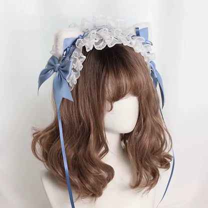 Lolita Lace Cat Ears Bow Hairband Hair Accessories