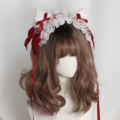 Lolita Lace Cat Ears Bow Hairband Hair Accessories