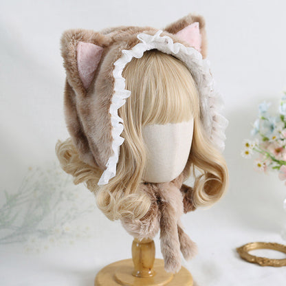 Lolita Cat Ears Cute Velvet Plush Winter Hairband Headband