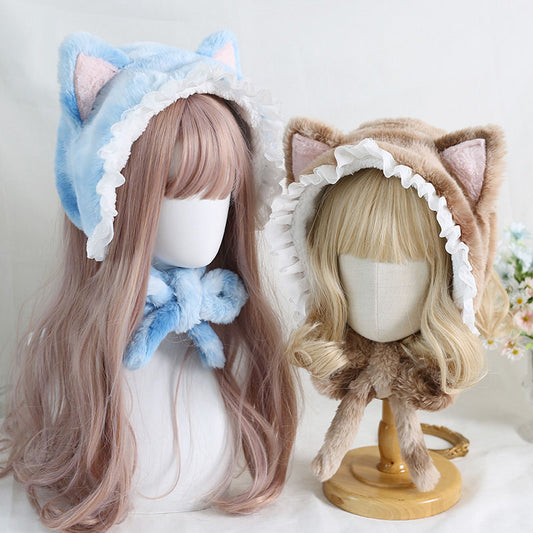 Lolita Cat Ears Cute Velvet Plush Winter Hairband Headband