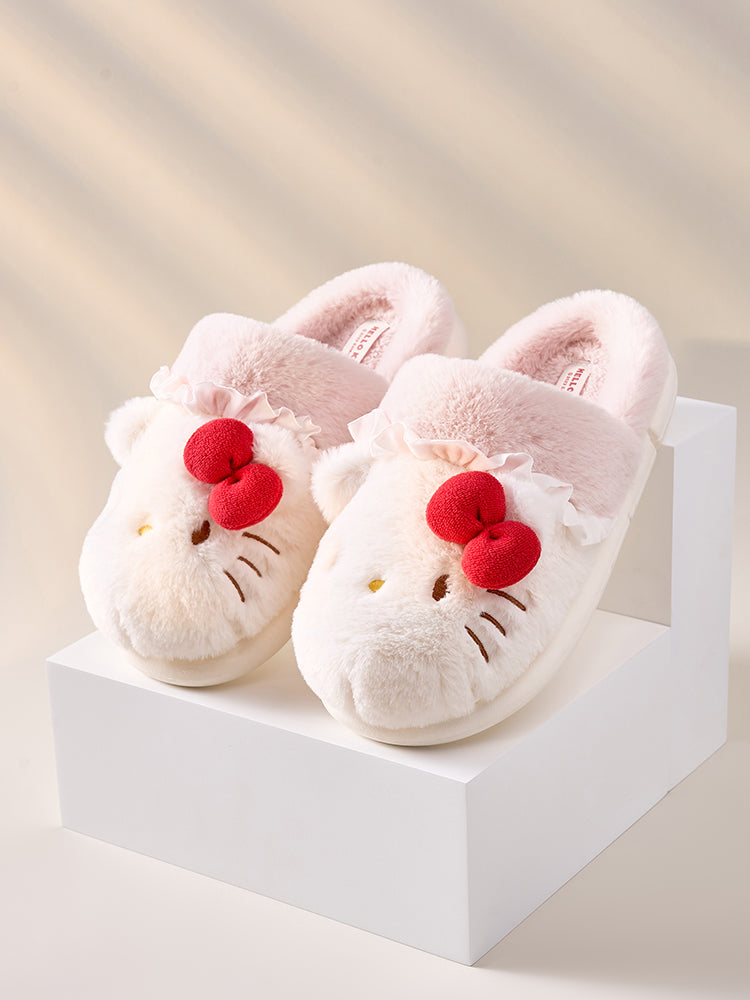 Kitty Cat Cinnamon Dog Melody Purple Devil Soft Winter Thick Plush Slippers Shoes