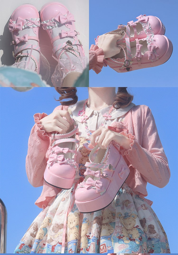 Mikko Milk Cake Cheese Mango Story Bow Lolita Shoes