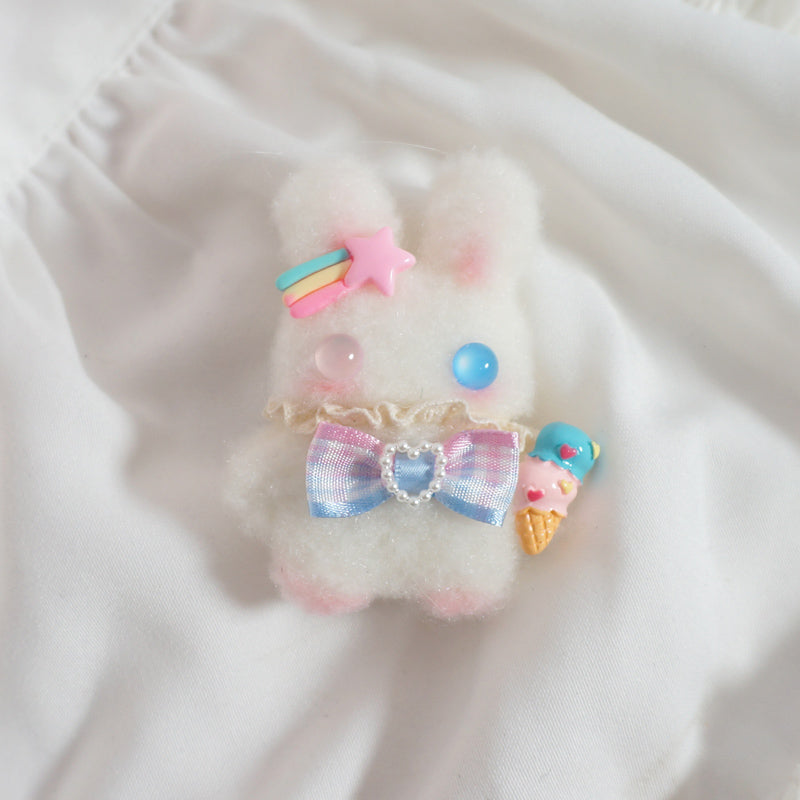 Candy Fairy Lolita Cute Rabbit Bunny Handmade Brooch Hairpin Hair Clip Hair Accessories Pins