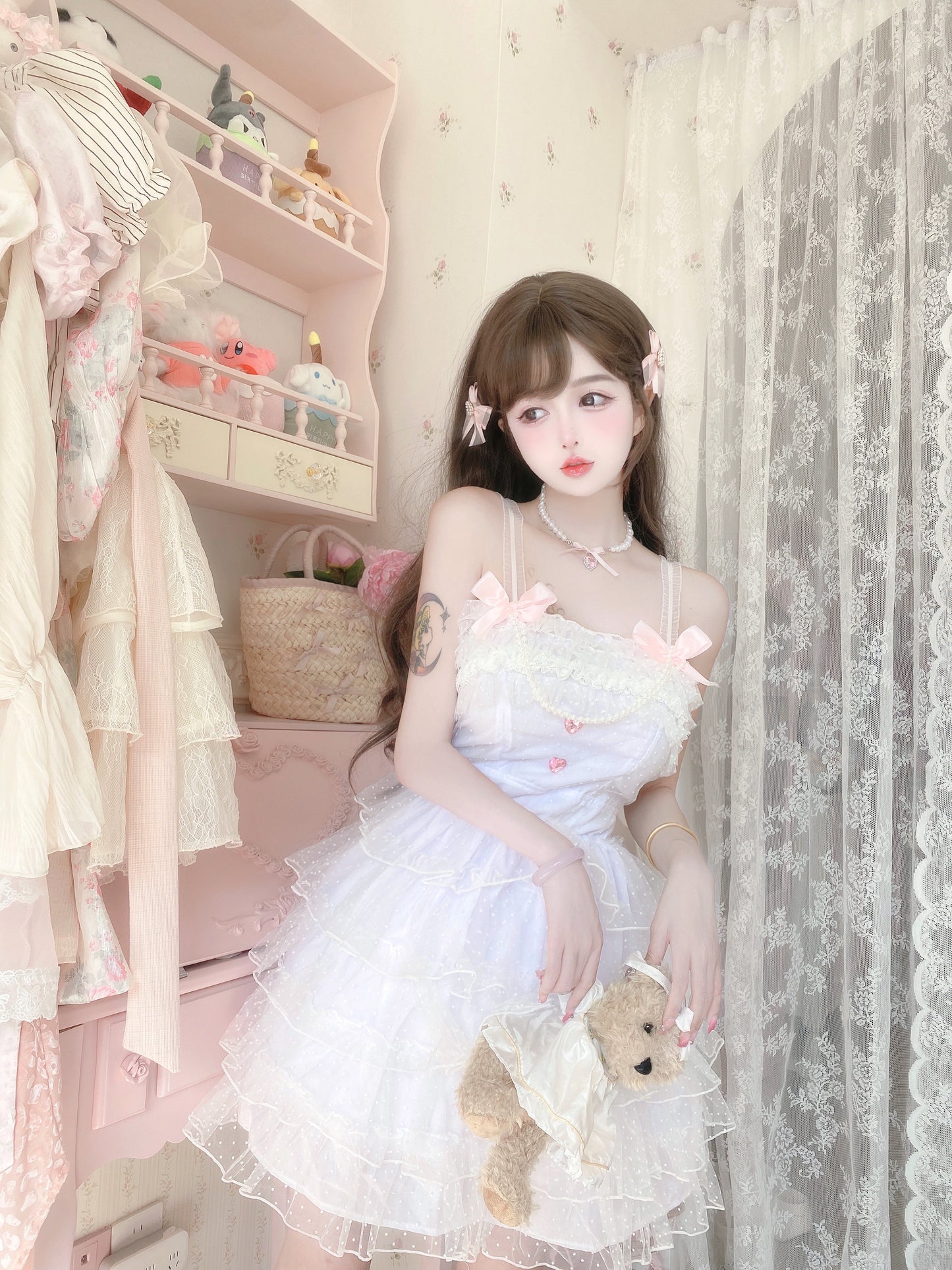 Candy Fairy Pure White Angel Princess Ruffled Layered Dress