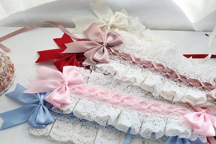 Lolita Lace Embroidery Bow Hairband Accessories