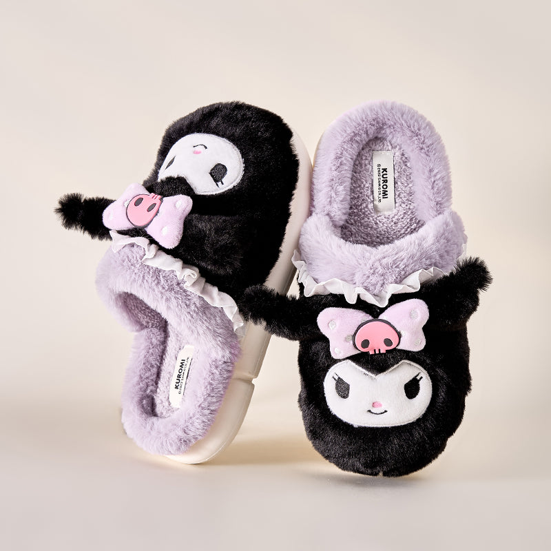 Kitty Cat Cinnamon Dog Melody Purple Devil Soft Winter Thick Plush Slippers Shoes