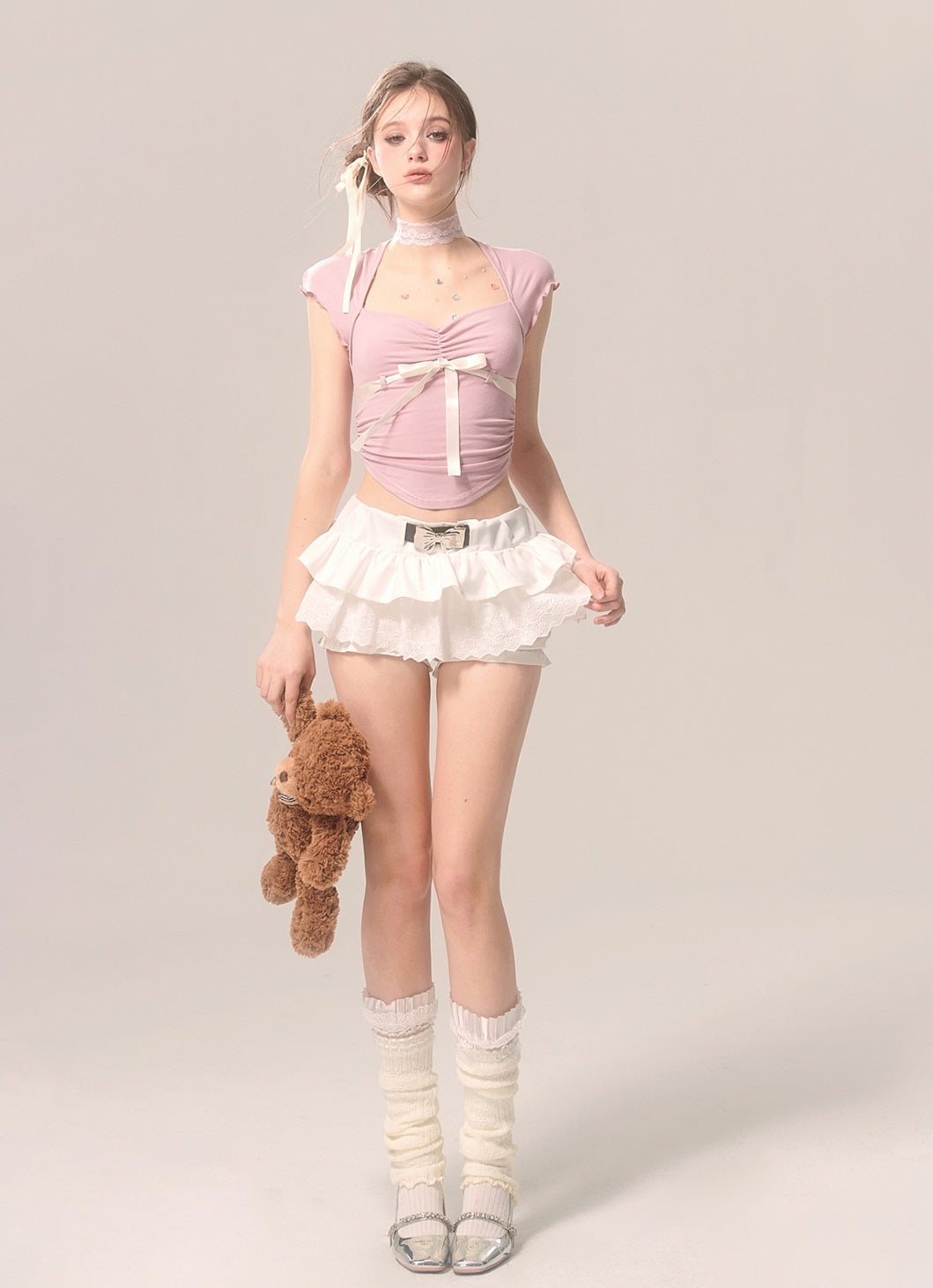 Young Eyes Sweet Coquette Bow Pink Shirt Top