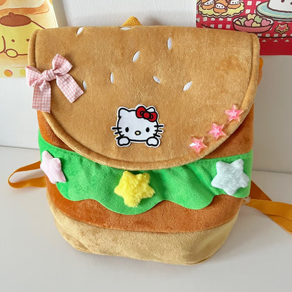 Kitty Hamburger Doll Large Capacity Bag Backpack