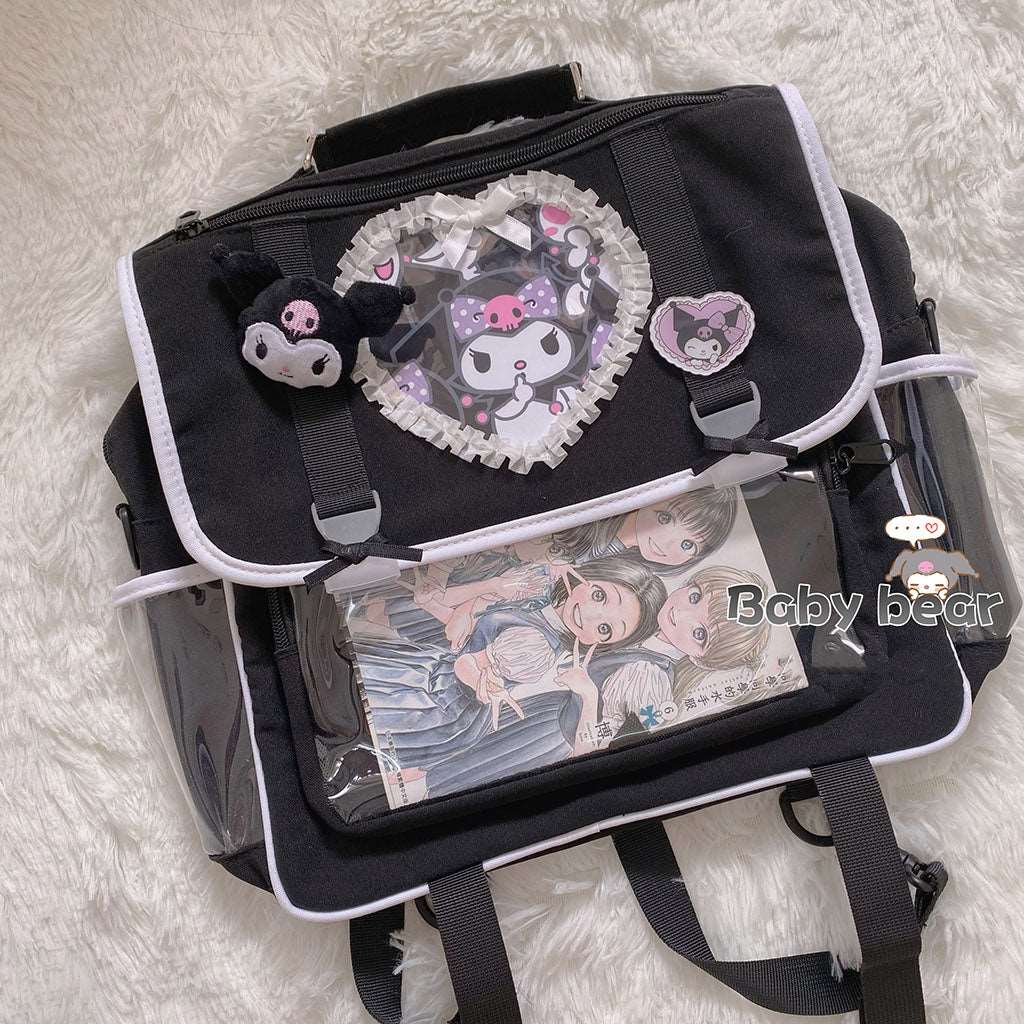 Baby Bear Handmade Cartoon Melody Purple Devil Pink Black Student School Bag Backpack