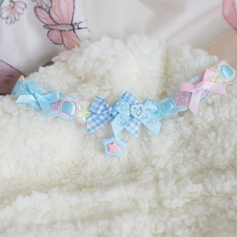 Candy Fairy Sweet Donut Star Colorful Blue Pink Yellow Lolita Collar Necklace Choker