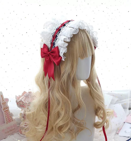 Lolita Lace Embroidery Bow Hairband Accessories