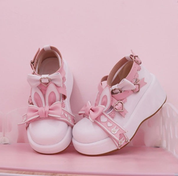 Moeka Chan Sweetheart Rabbit Ears Lolita Thick Sole Shoes