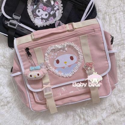 Baby Bear Handmade Cartoon Melody Purple Devil Pink Black Student School Bag Backpack