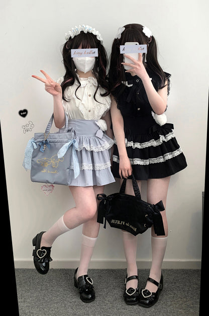 Kitten Bullet Jirai Kei Heavenly Girl Cake Ruffle Black White Blue Skirt