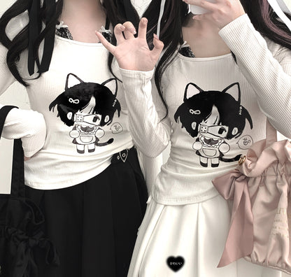 Kitten Bullet Chuunibyou Cat Girl White Shirt Top