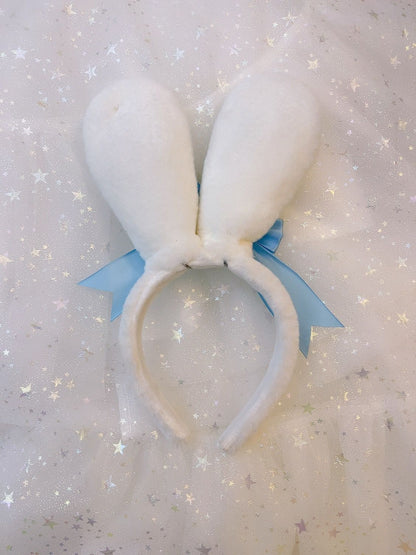 Sweetheart Princess Plush Rabbit Ears Diamond Heart Winter Hairband Headband