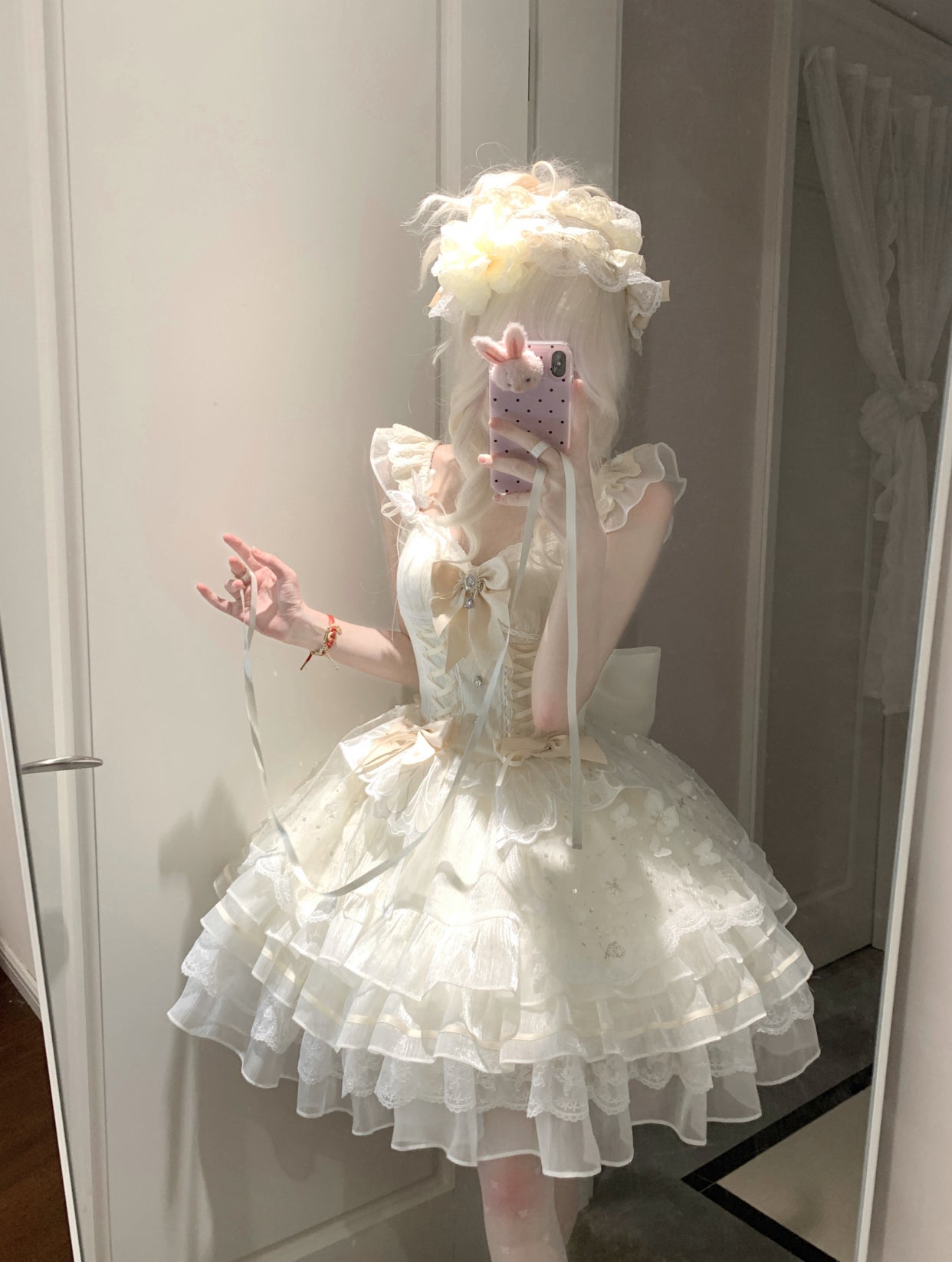 Flying Diary Tribute to First Love Cream Lolita Dress