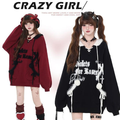 Crazy Girl Christmas Story Black Red Sweater Hoodie