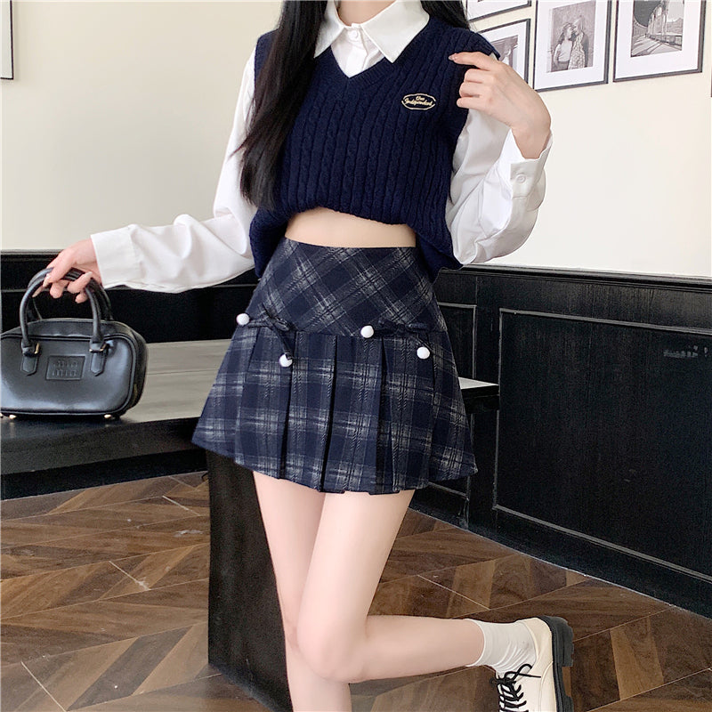 Young Eyes Annual Plaid Red Brown Blue Black Mini Skirt