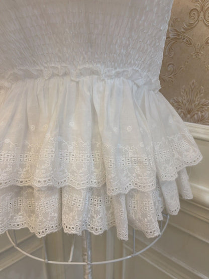 Sweetheart Princess Frill Lace White Camisole Top