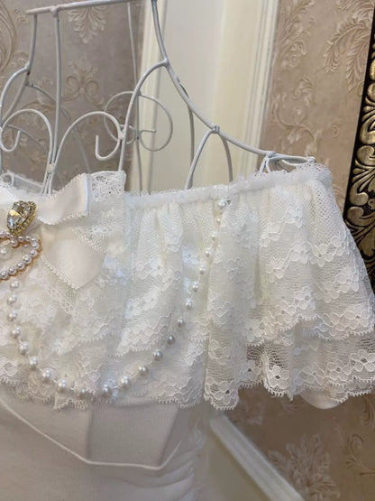 Sweetheart Princess Off Shoulder Lace White Top