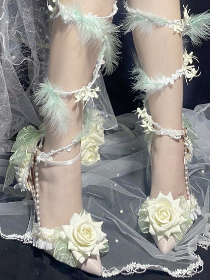 Dream Dwelling Rose Courtesy Elf Fairy Princess Fantasy Original Lolita High Heels Shoes