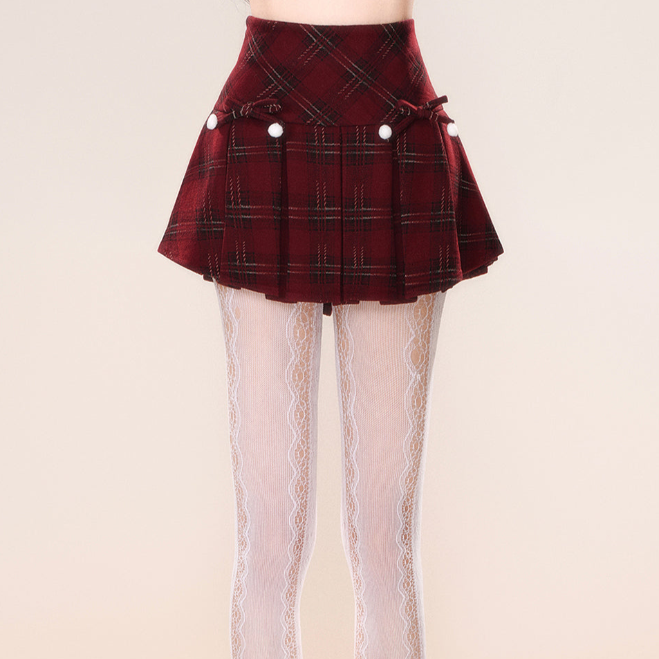 Young Eyes Annual Plaid Red Brown Blue Black Mini Skirt