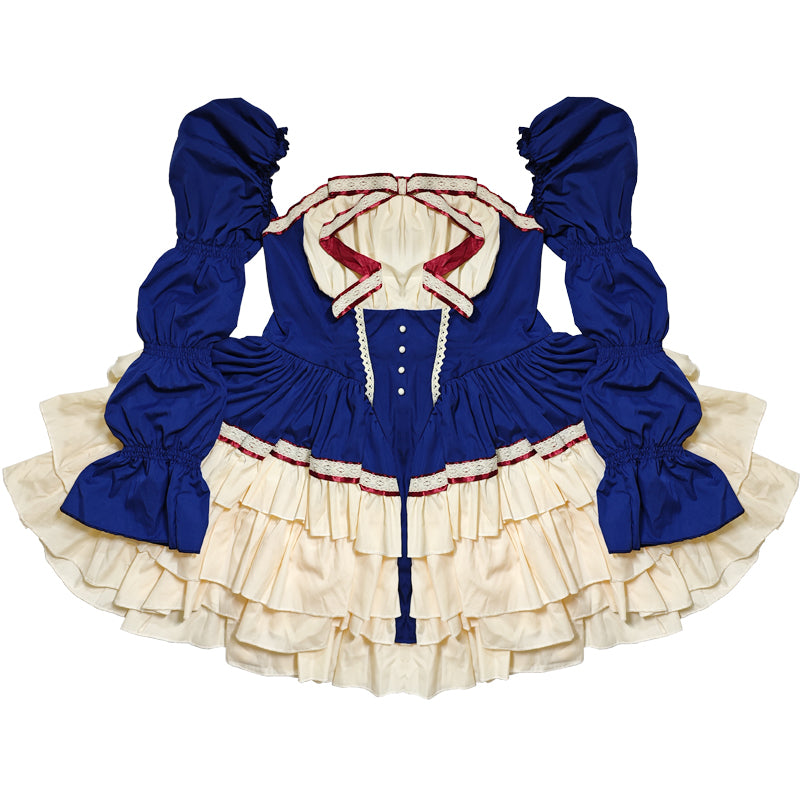 Plus Size Snow White Navy Cream Princess Lolita Dress