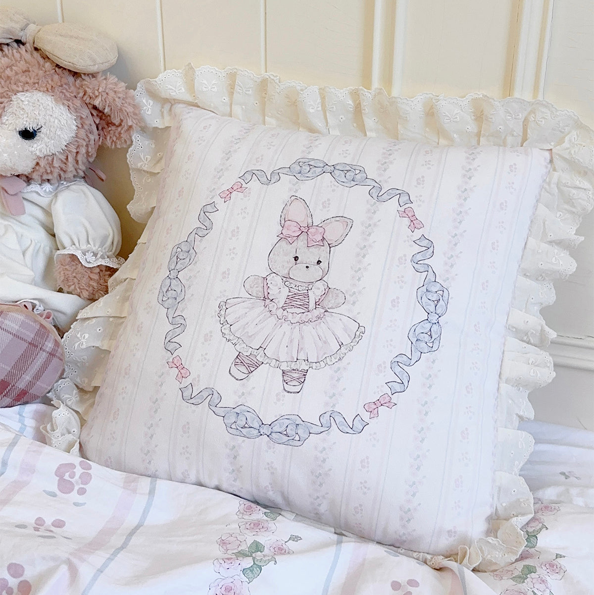 Dancing Ballet Rabbit Lace Chair Seat Cushions Room Decor