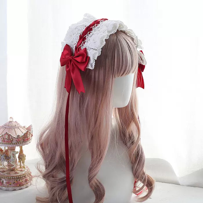 Lolita Lace Embroidery Bow Hairband Accessories