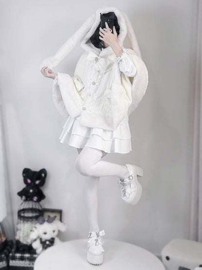 Virtual Paradise Jirai Kei Rabbit Ears White Black Jacket