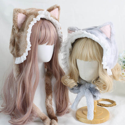 Lolita Cat Ears Cute Velvet Plush Winter Hairband Headband