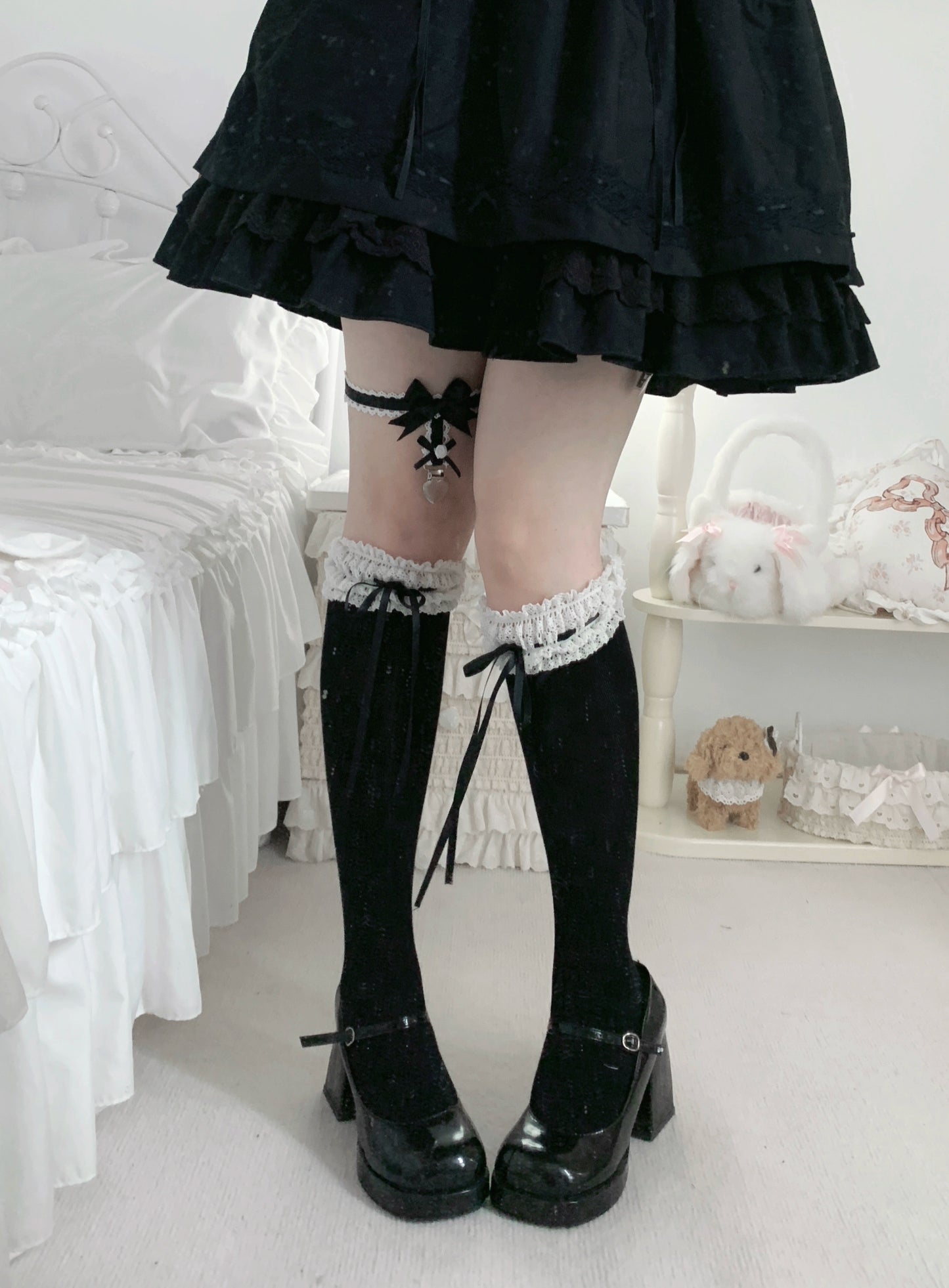 Gentlewoman Pink Blue Black White Lolita Socks