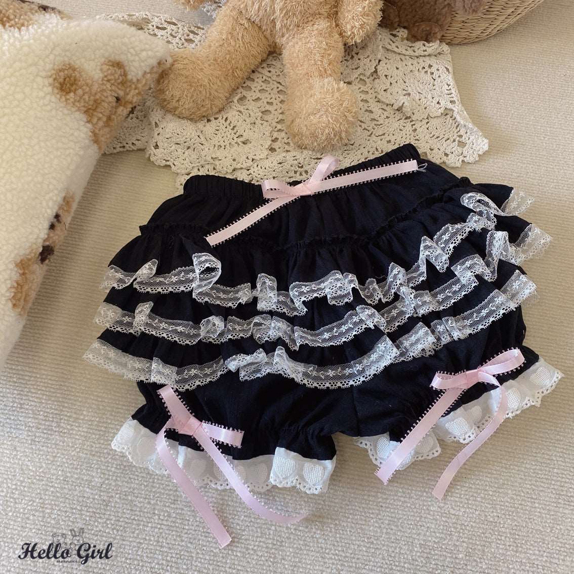 Dormir Doll EGL Lace Ruffled Cotton Black White Blue Beige Bloomers Shorts