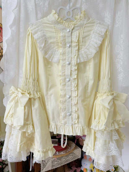 Twilight Lolita Plus Size Doll Collar Long Bell Sleeve Blouse Shirt