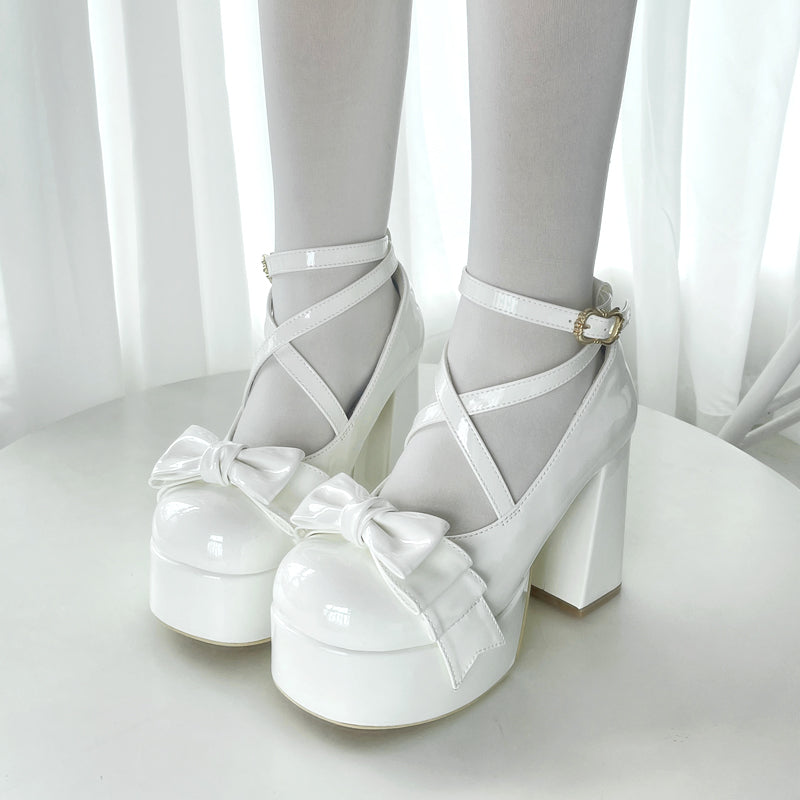 Eternal Sweet Lolita White Black Pink Blue High Heels Shoes