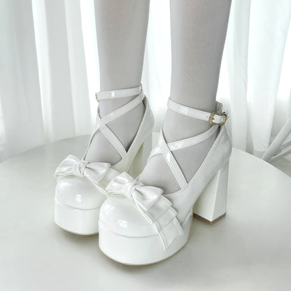 Eternal Sweet Lolita White Black Pink Blue High Heels Shoes