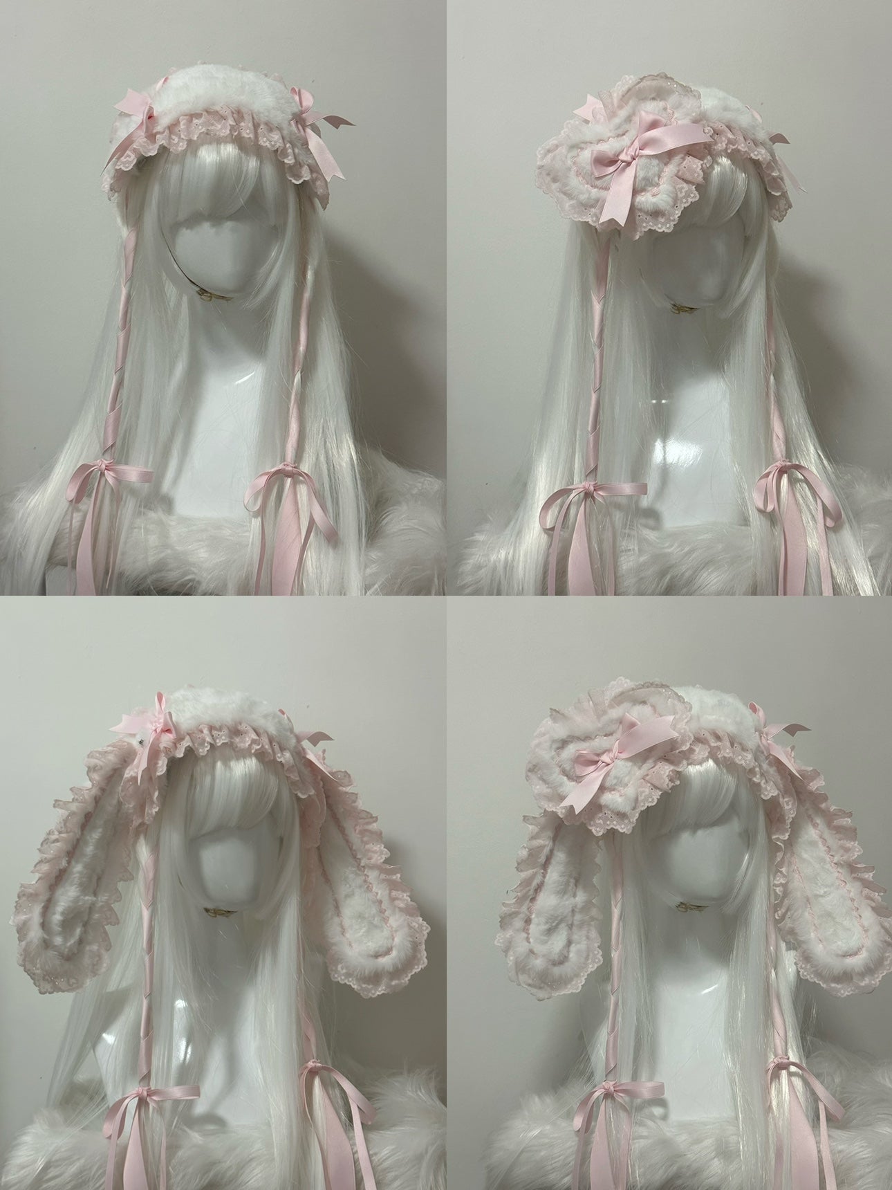 Handmade Original Lolita Heart Plush Rabbit Ears Hairband Hair Accessories