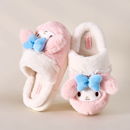 Kitty Cat Cinnamon Dog Melody Purple Devil Soft Winter Thick Plush Slippers Shoes