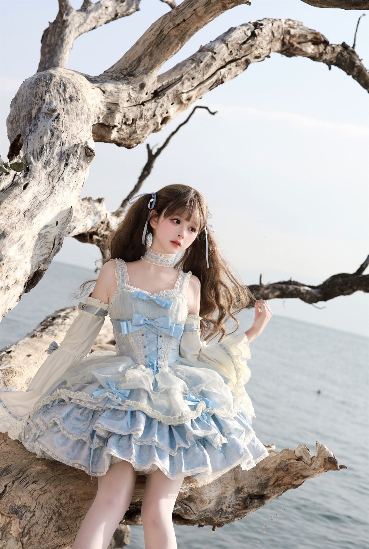 Small Heart Rose Butler Pink Black Blue Lolita Dress