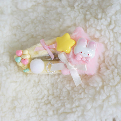 Candy Fairy Sweets Rabbit Star Pastel Pink Blue Yellow Y2K Hair Clips Hair Accessories