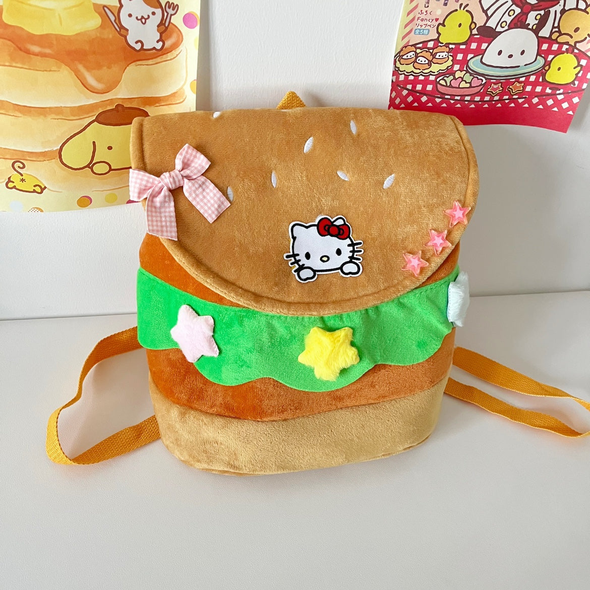 Kitty Hamburger Doll Large Capacity Bag Backpack